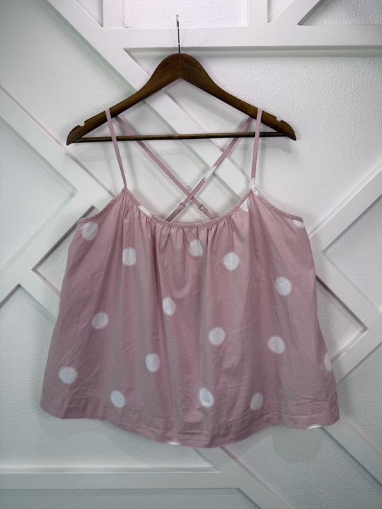 Printfresh Other - Printfresh Pink Polka Dot Organic Cotton Pajama Cami Tank Strappy Boho Top XL